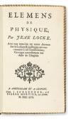 LOCKE, JOHN. Éléments de Physique.  1757